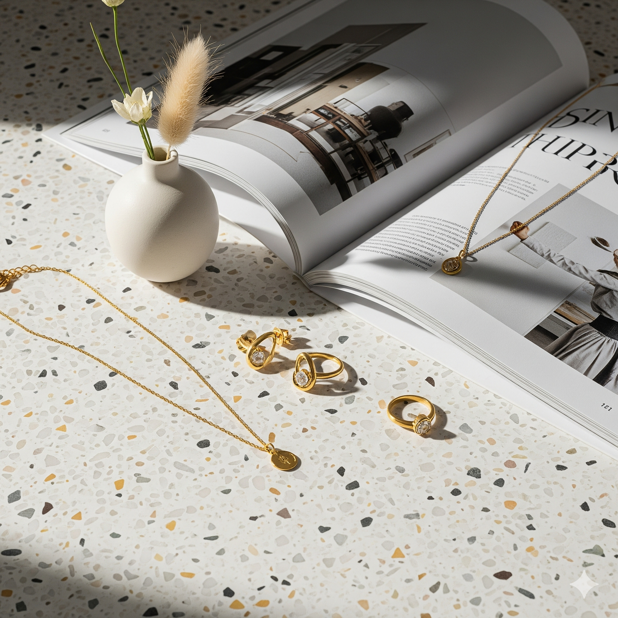 Primer plano de collares en capas